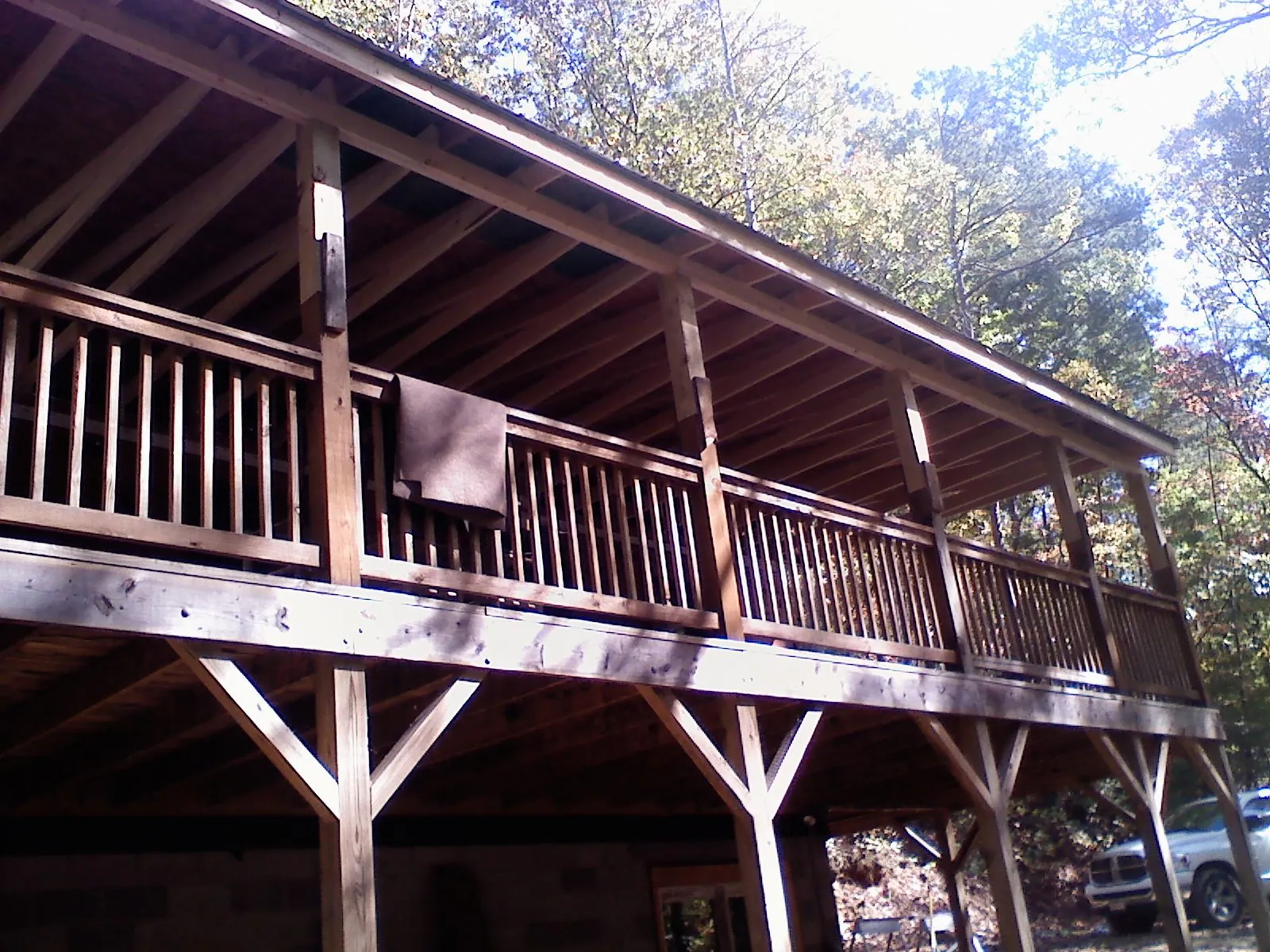 Timber framing under a new elevated porch and deck — Roof Leak Repair in Condon by Roofing Brothers